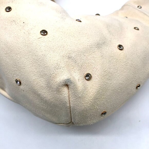 Sam Edelman Ivory Suede Faren Rhinestone Hobo Bag - Picture 8 of 11
